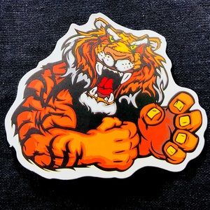 Big Cat Tiger Muscles Single Decor Accent Waterproof Sticker